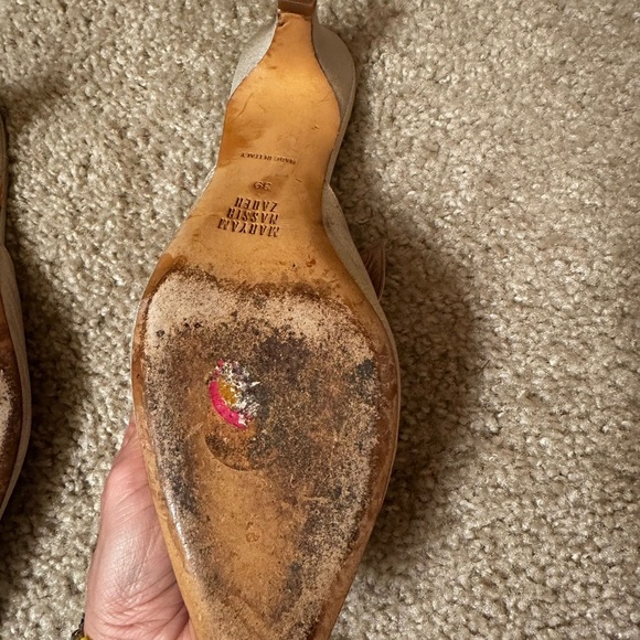 Maryam Nassir Zadeh Palo Mule In Satin Beige Gold size 9 - Picture 7 of 11